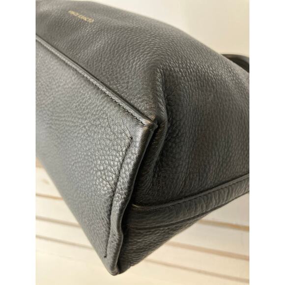 VINCE CAMUTO MEDIUM BLACK PEBBLED LEATHER TASSEL HANDBAG - Picture 6 of 14